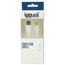 iggual USB A to USB C Cable 1M White