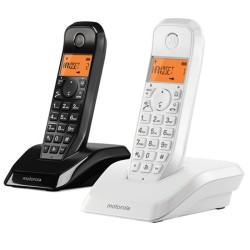 Motorola S1201 DECT Dúo Blanco / Negro - Teléfono Fijo